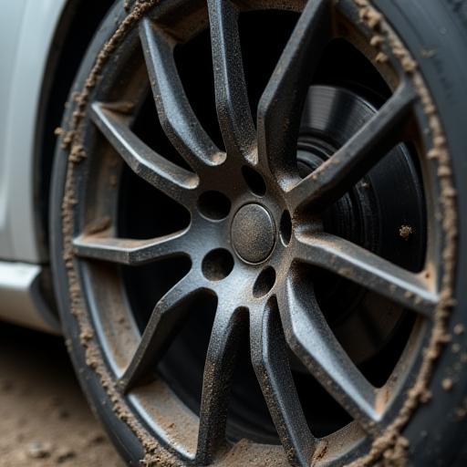 Verunreinigte Felgen vorher